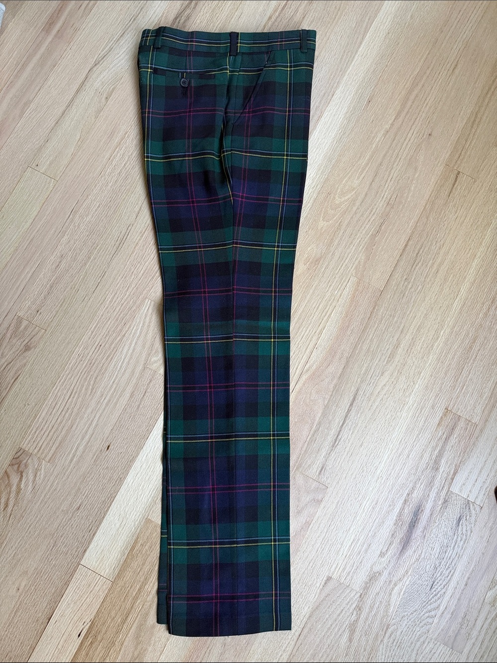 Brooks Brothers Green and Navy Plaid Kids Dress Pants